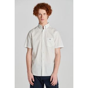 KOŠILE GANT REG MICRO PRINT SS SHIRT EGGSHELL obraz