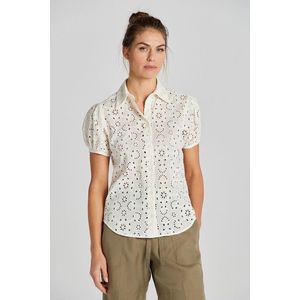 HALENKA GANT REG BRODERIE ANGLAISE SS SHIRT EGGSHELL obraz