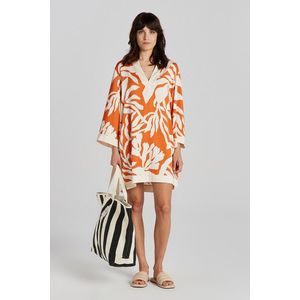 ŠATY GANT REL PALM PRINT CAFTAN PUMPKIN ORANGE obraz