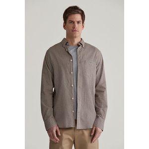 KOŠILE GANT REG MICROCHECK FLANNEL SHIRT DARK KHAKI obraz