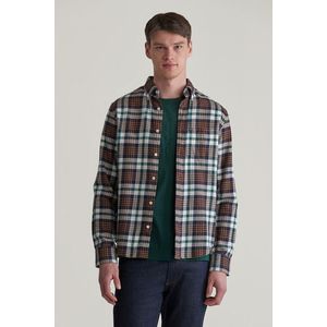 KOŠILE GANT REG FLANNEL PLAID SHIRT CACAO obraz