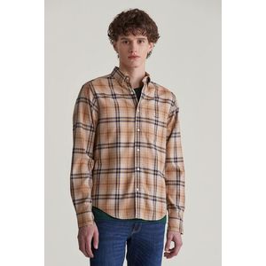 KOŠILE GANT REG JASPE FLANNEL PLAID SHIRT CARAMEL BEIGE obraz