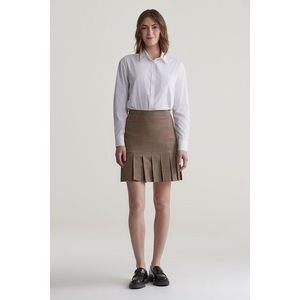 SUKNĚ GANT CHECKED PLEATED SKIRT CUMIN BEIGE obraz