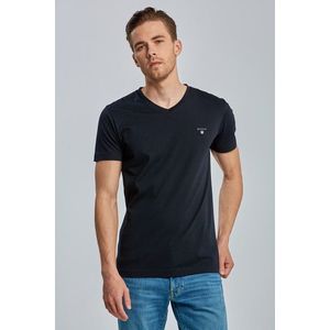 TRIČKO GANT ORIGINAL SLIM V-NECK T-SHIRT BLACK obraz