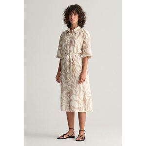 ŠATY GANT REL PALM PRINT LINEN SHIRT DRESS DRY SAND obraz