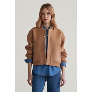 BUNDA GANT JACQUARD VARSITY JACKET WARM KHAKI obraz