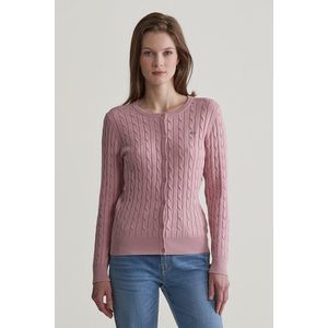 SVETR GANT STRETCH COTTON CABLE CARDIGAN DUSTY PINK obraz