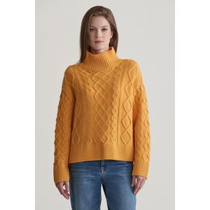 SVETR GANT CABLE KNIT STAND COLLAR FADED SUNSET obraz