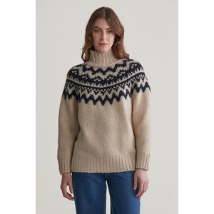 SVETR GANT FAIR ISLE STAND COLLAR CREAM obraz