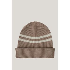 ČEPICE GANT STRIPED WOOL BEANIE DRY SAND obraz