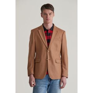 SAKO GANT SLIM WOOL FLANNEL CLUB BLAZER CARAMEL BEIGE obraz