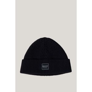 ČEPICE GANT COTTON RIBBED BEANIE BLACK obraz