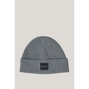 ČEPICE GANT COTTON RIBBED BEANIE GREY MELANGE obraz