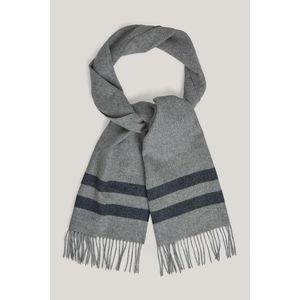 ŠÁLA GANT MERINO WOOL STRIPED WOVEN SCARF GREY MELANGE obraz