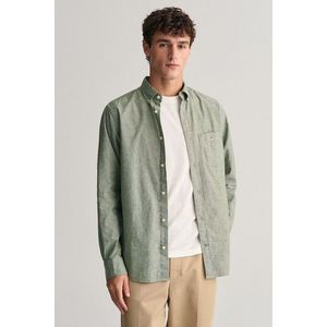 KOŠILE GANT REG COTTON LINEN SHIRT PINE GREEN obraz