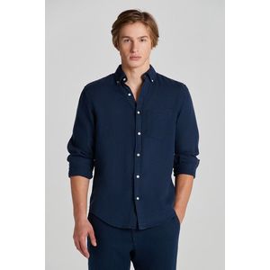 KOŠILE GANT REG GMNT DYED LINEN SHIRT MARINE obraz