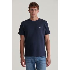 TRIČKO GANT TEXTURED SS TSHIRT EVENING BLUE obraz