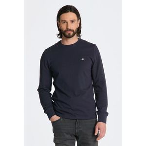 TRIČKO GANT SLIM PIQUE LS T-SHIRT EVENING BLUE obraz