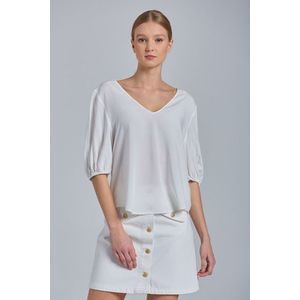 TOP GANT D2. PUFF SLEEVE SS TOP EGGSHELL obraz