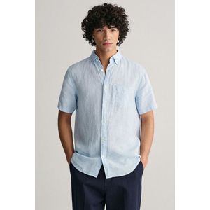 KOŠILE GANT REG LINEN HOUNDSTOOTH SS SHIRT CAPRI BLUE obraz