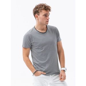 Trendy šedé tričko bez potisku V1 TSCT-22SS-004 obraz