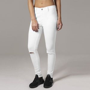 Urban Classics Ladies Cut Knee Pants white obraz