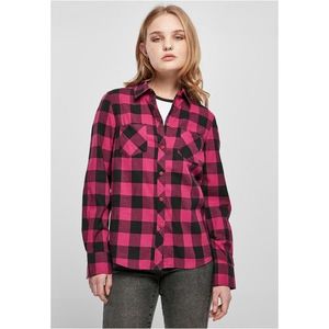 Urban Classics Ladies Turnup Checked Flanell Shirt wildviolet/black obraz