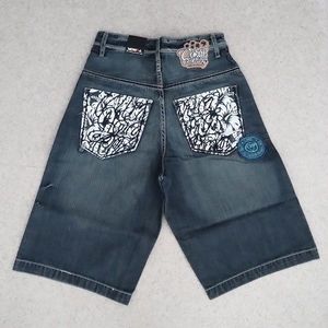 Vokal Flowers Denim Bermuda Dark Grey obraz