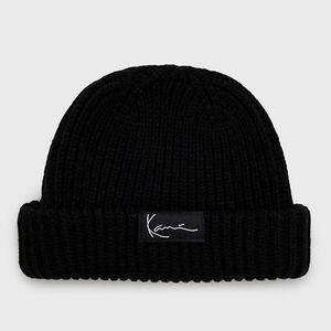 Zimní čepice karl kani Woven Signature Essential Fisherman Beanie black obraz