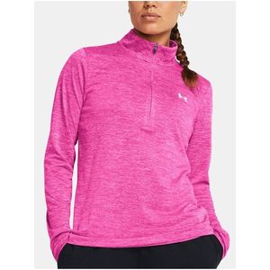 Tmavě růžové sportovní tričko Under Armour Tech 1/2 Zip- Twist obraz