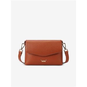 Hnědá dámská kožená crossbody kabelka Vuch Leyra Brown obraz