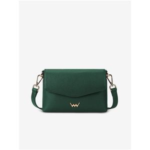 Tmavě zelená dámská kožená crossbody kabelka Vuch Leyra Green obraz