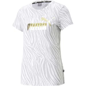 Puma ESSENTIALS+ TIGER AOP TEE Dámské triko, bílá, velikost obraz