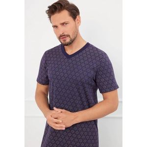 Noční košile Italian Fashion Ricardo - krátký rukáv Modro-šedá 2XL obraz