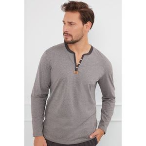 Dlouhé pánské pyžamo Italian Fashion Július - bavlna Šedo-tmavěšedá 2XL obraz