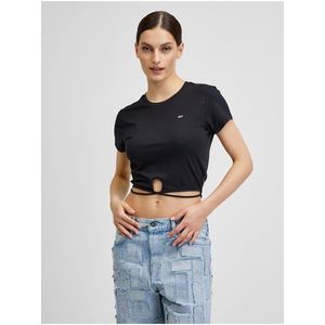 Černý dámský crop top Tommy Jeans obraz