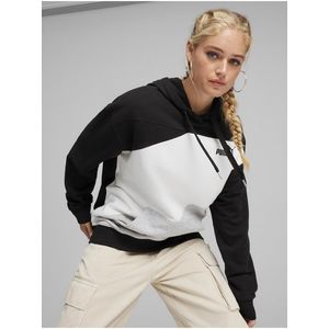 Bílo-černá dámská mikina s kapucí Puma Power Hoodie TR obraz