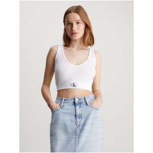 Bílé dámské cropped tílko Calvin Klein Jeans obraz