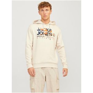 Béžová pánská mikina s kapucí Jack & Jones obraz