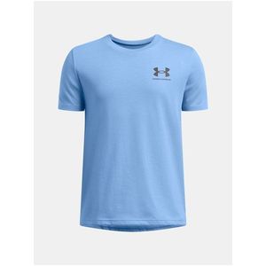 Modré tričko Under Armour UA B SPORTSTYLE LEFT CHEST SS obraz