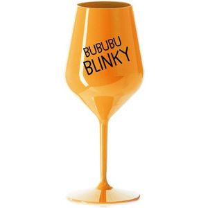 BUBUBUBLINKY - oranžová nerozbitná sklenice na víno 470 ml obraz