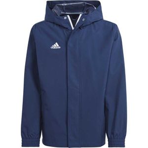 adidas ENTRADA 22 ALL WEATHER JACKET Juniorská fotbalová bunda, tmavě modrá, velikost obraz