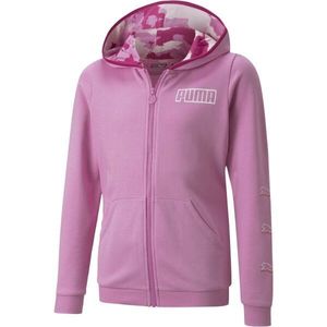 Puma ALPHA FULL -ZIP HOODIE Dívčí mikina, růžová, velikost obraz