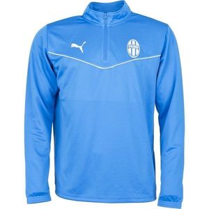 Puma TEAMRISE 1 4 ZIP TOP Pánská mikina se zipem, modrá, velikost obraz