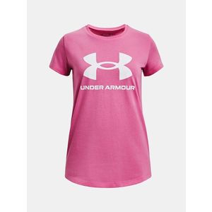 Under Armour UA G SPportstyle Logo SS Triko dětské Růžová obraz