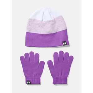 Under Armour G Beanie Glove Combo Set dětský Fialová obraz