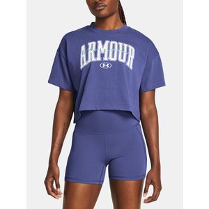 Under Armour UA HW Scripted WM Crop SS Triko Fialová obraz