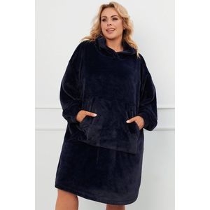 Hřejivá oversize mikina Italian Fashion Forio - Unisex Tmavě modrá One size obraz