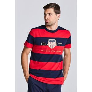 TRIČKO GANT D1. BAR STRIPE ARCHIVE SHIELD TEE BRIGHT RED obraz