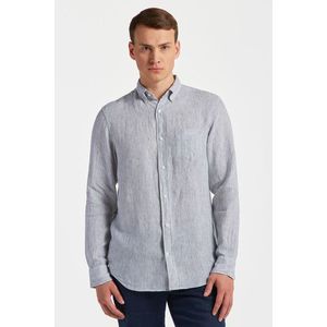 KOŠILE GANT REG LINEN STRIPE SHIRT WHITE obraz